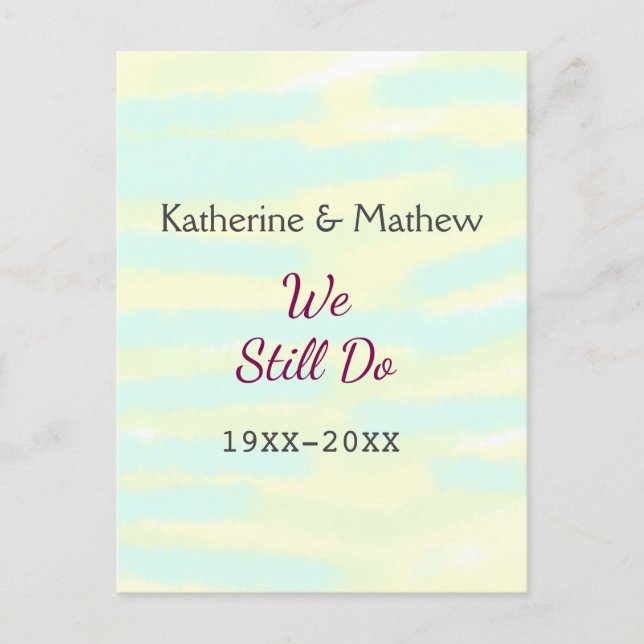 Yellow Greenpasti Vow Jubiläum Wasserkocher Postkarte (Vorderseite)