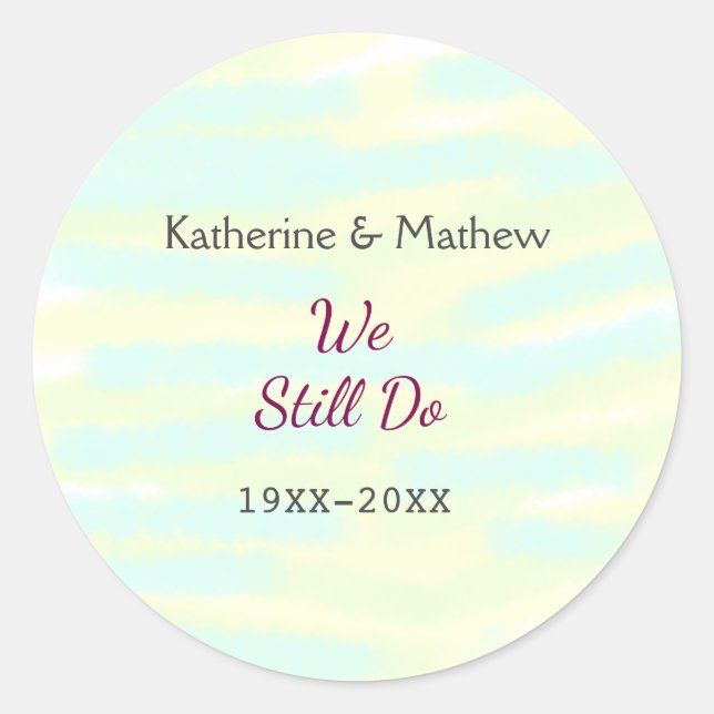 Yellow Greenpasti Vow Jubiläum Wasserkocher Runder Aufkleber (Vorderseite)