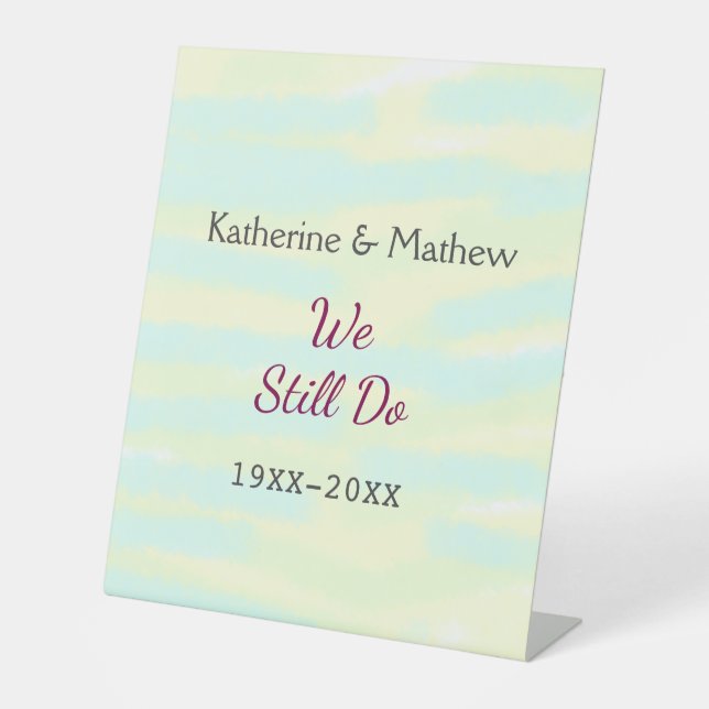 Yellow Greenpasti Vow Jubiläum Wasserkocher Sockelschild (Vorderseite)