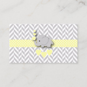 Yellow Grey Elephant Baby Duwer Diaper Raffel Begleitkarte