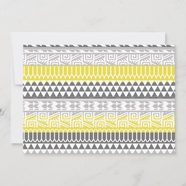 Yellow Grey Geometric Aztec Tribal Print Pattern (Vorderseite)