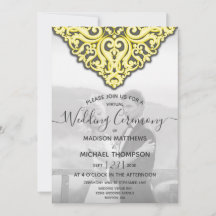 Yellow Grey Virtual Wedding Livestream Wedding