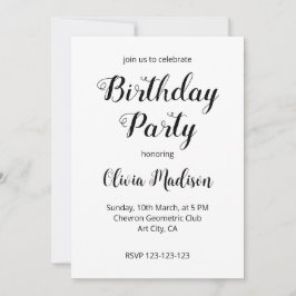 Yellow Grey Zickzack Geometric Birthday Party Einladung