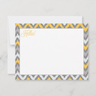 Yellow Grey Zigzag Tribal Ikat Muster