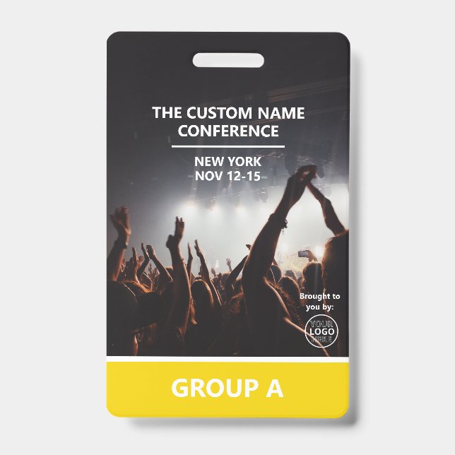 Yellow Group Conference QR Code Benutzerdefinierte Ausweis (Vorderseite)