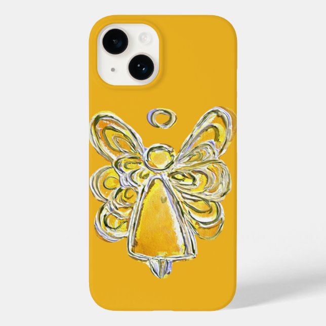 Yellow Guardian Angel Art Custom iPhone Case (Rückseite)