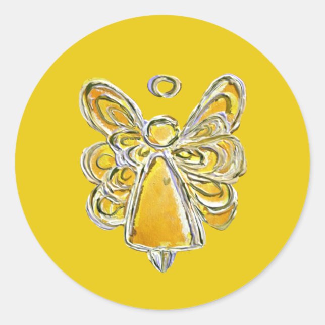 Yellow Guardian Angel Art Decal Stickers (Vorderseite)