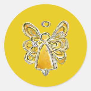 Yellow Guardian Angel Art Decal Stickers