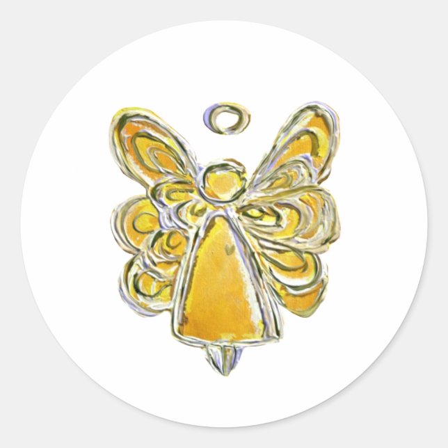 Yellow Guardian Angel Art Decal Stickers (Vorderseite)