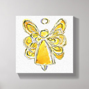Yellow Guardian Angel Art Wrapped Canvas Painting Leinwanddruck