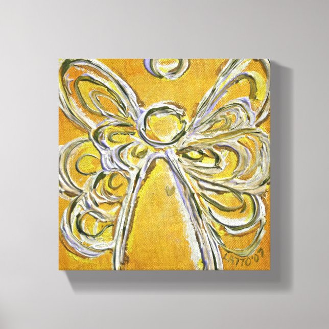 Yellow Guardian Angel Art Wrapped Canvas Painting Leinwanddruck (Vorderseite)