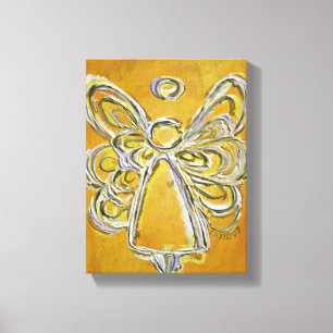 Yellow Guardian Angel Art Wrapped Canvas Painting Leinwanddruck