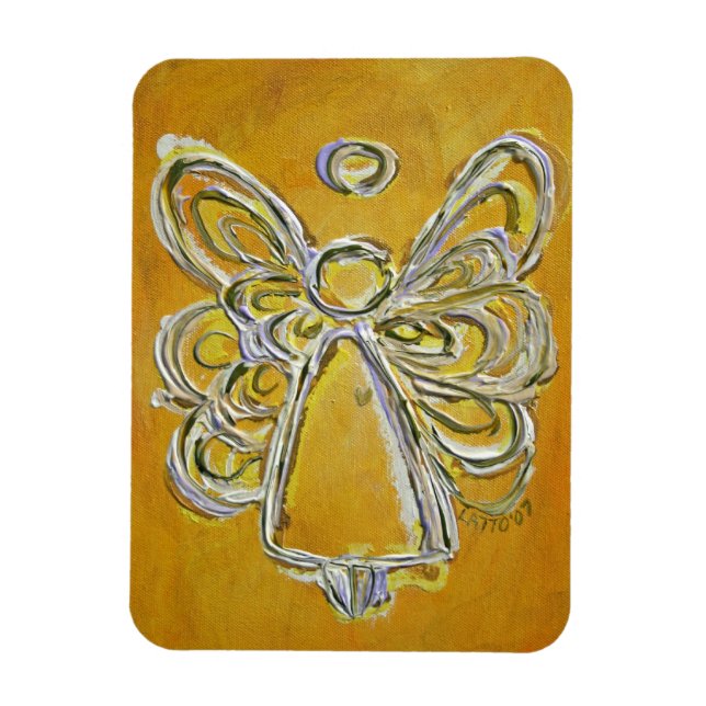 Yellow Guardian Angel Custom Magnet Art Malerei (Vertikal)