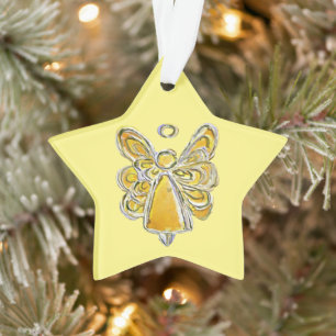 Yellow Guardian Angel Weihnachtsschmuck Anhänger Ornament