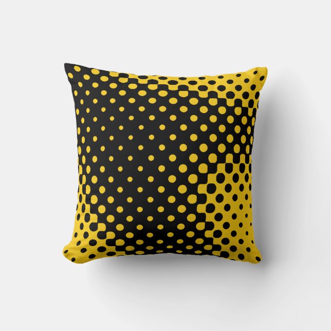 Yellow Halftone Kissen (Vorderseite)
