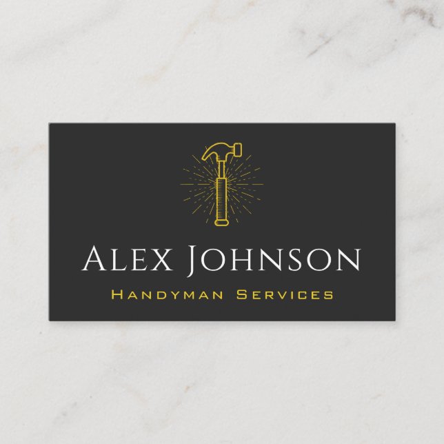 Yellow Hammer Handyman Tool-Zuhause zum Entfernen  Visitenkarte (Vorderseite)