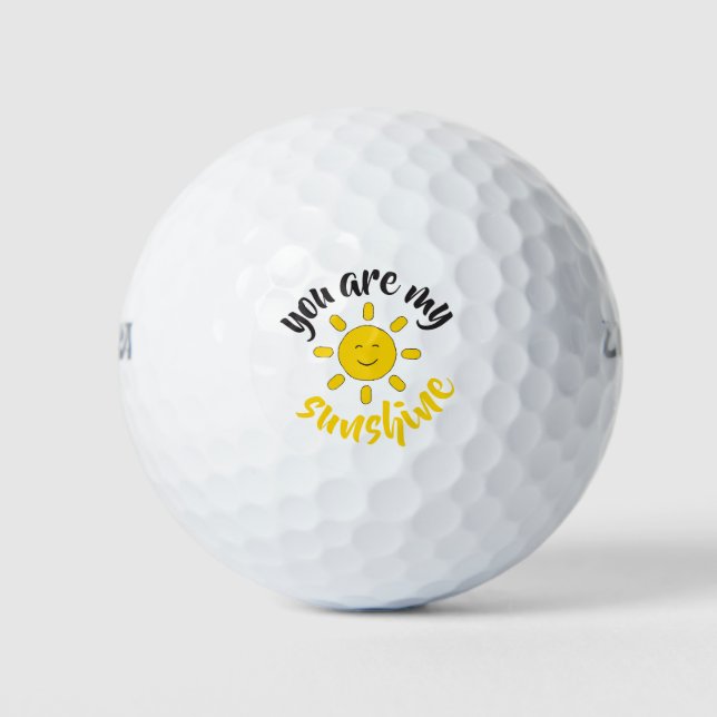 Yellow Hand Drawn Sun Hello Sunshine Image Sun Art Golfball (Vorderseite)