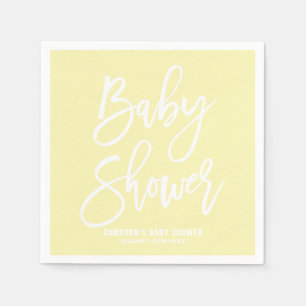 Yellow Hand Letter Baby Shower Paper Napkins Serviette
