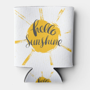 Yellow HandDrawn Sun Hello Sunshine Image Text Art Dosenkühler