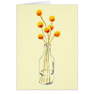 Yellow happy Billy Button Blume Australische Kunst