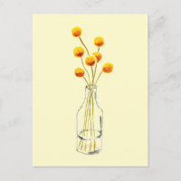 Yellow happy Billy Button Blume Australische Kunst