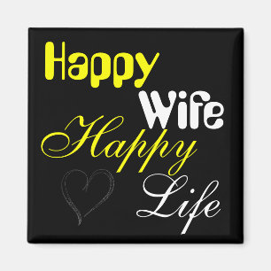 Yellow Happy Ehefrau Happy Life Magnet