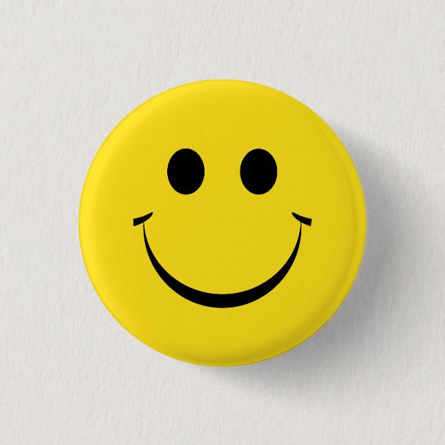 Yellow Happy Face Birthday Niedlich Button (Vorderseite)