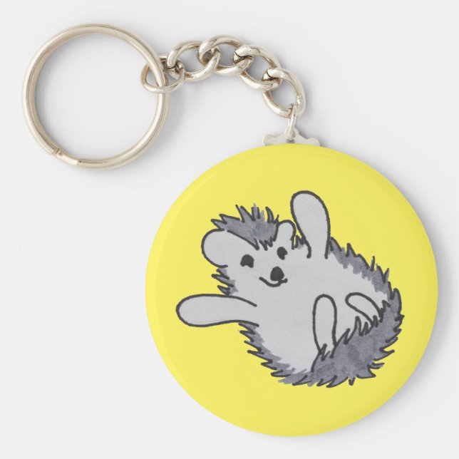 Yellow Happy Igel Schlüsselanhänger (Vorne)