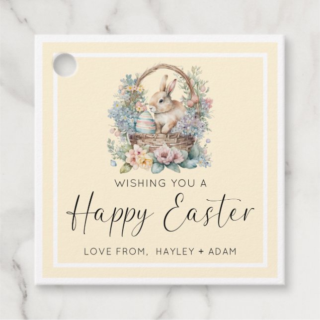 Yellow Happy Ostersonne Geschenkanhänger (Vorderseite)