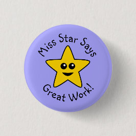 Yellow Happy Star Great Work Button