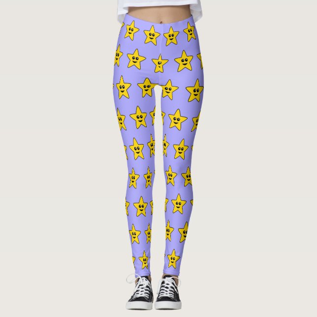 Yellow Happy Star Leggings (Vorderseite)