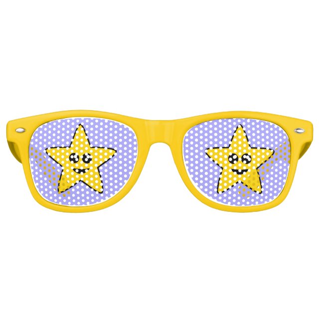 Yellow Happy Star Party Shades Partybrille (Vorderseite)
