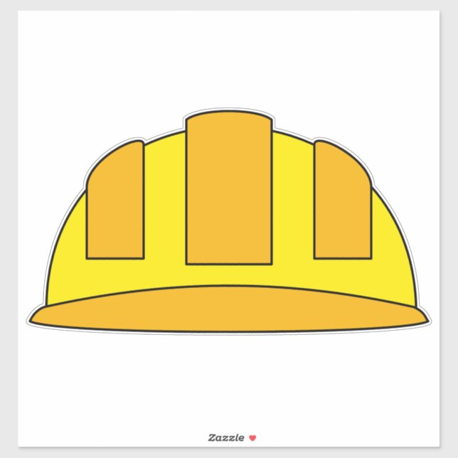 Yellow Hard Hat Cartoon Aufkleber (Blatt)