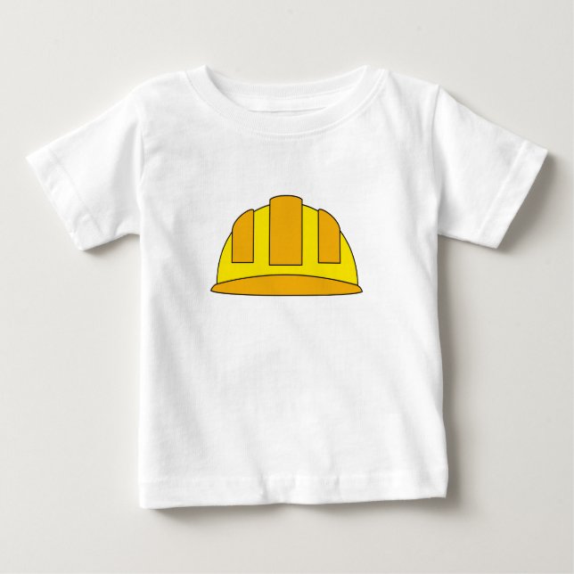 Yellow Hard Hat Cartoon Baby T-shirt (Vorderseite)
