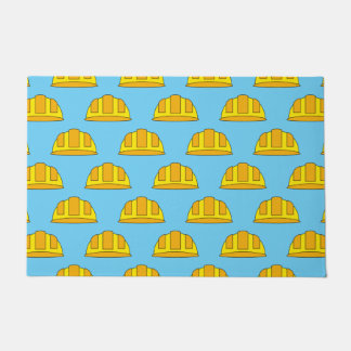 Yellow Hard Hat Cartoon Fußmatte