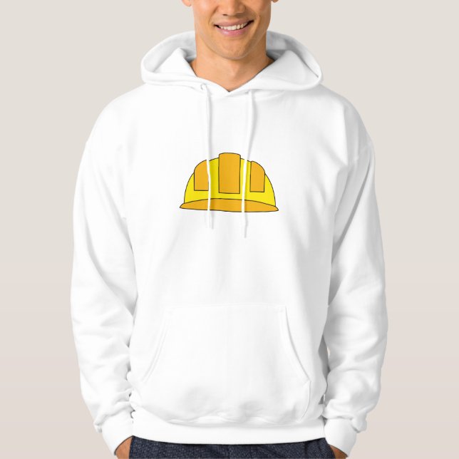 Yellow Hard Hat Cartoon Hoodie (Vorderseite)