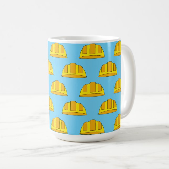 Yellow Hard Hat Cartoon Kaffeetasse (VorderseiteRechts)