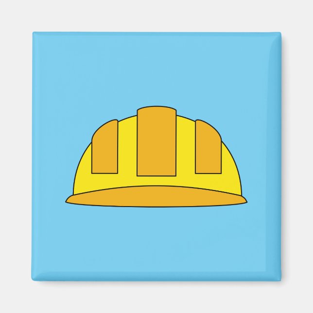 Yellow Hard Hat Cartoon Magnet (Vorne)