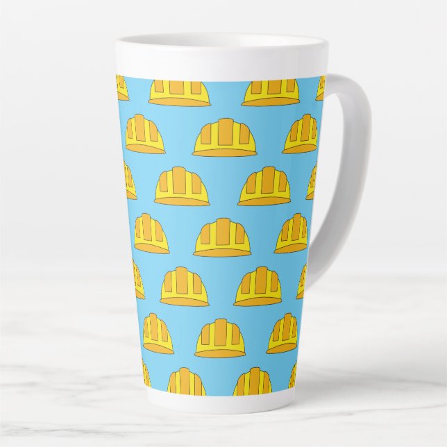Yellow Hard Hat Cartoon Milchtasse (Rechte Ecke)