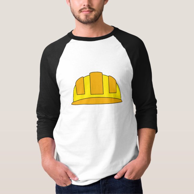 Yellow Hard Hat Cartoon T-Shirt (Vorderseite)