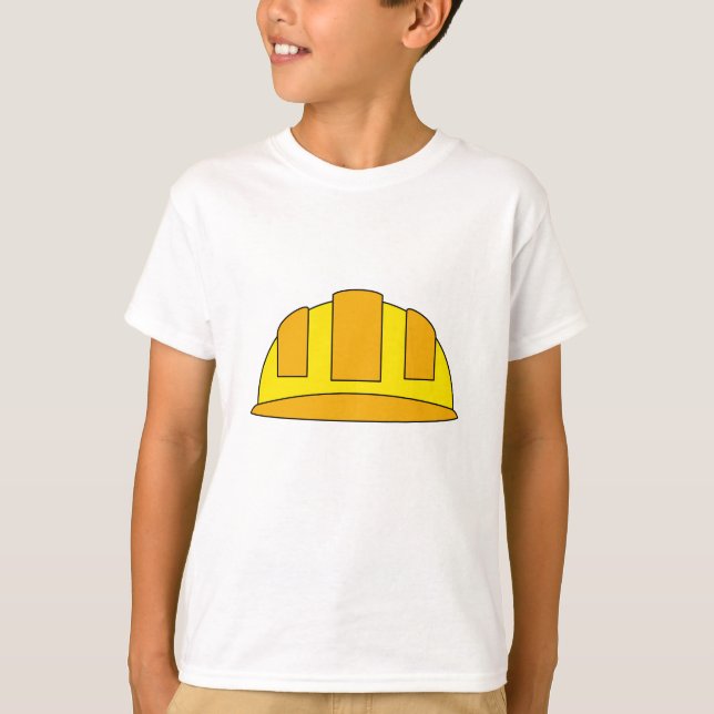 Yellow Hard Hat Cartoon T-Shirt (Vorderseite)