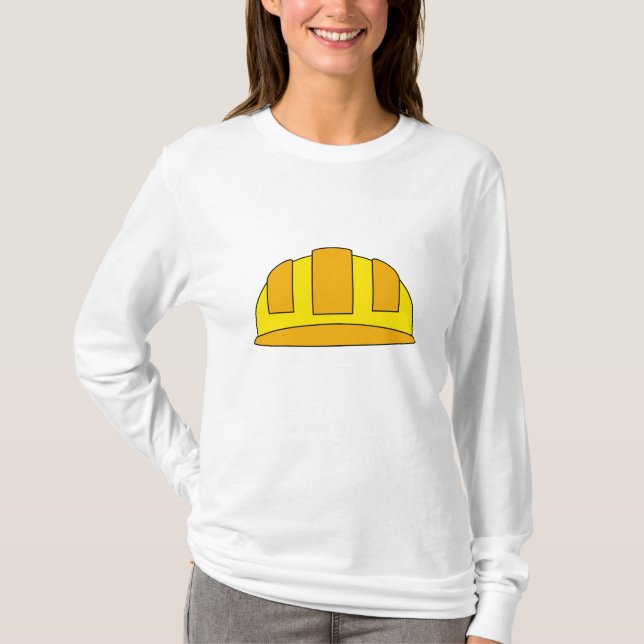 Yellow Hard Hat Cartoon T-Shirt (Vorderseite)