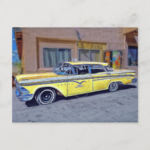 Yellow Havana Taxi Cab Postkarte