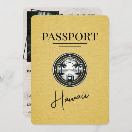 Yellow Hawaii Passport Save the Date