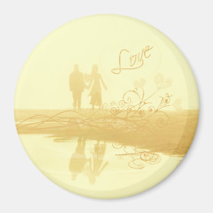 Yellow Heart Beach Hochzeit Magnet
