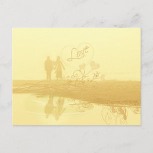 Yellow Heart Beach Hochzeit Postkarte