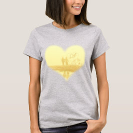 Yellow Heart Beach Hochzeit T-Shirt