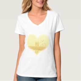 Yellow Heart Beach Hochzeit T-Shirt