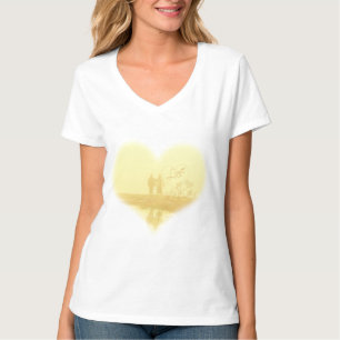 Yellow Heart Beach Hochzeit T-Shirt
