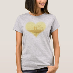 Yellow Heart Beach Hochzeit T-Shirt
